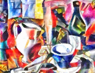 Stillleben mit einer Flasche von Alex Caminker